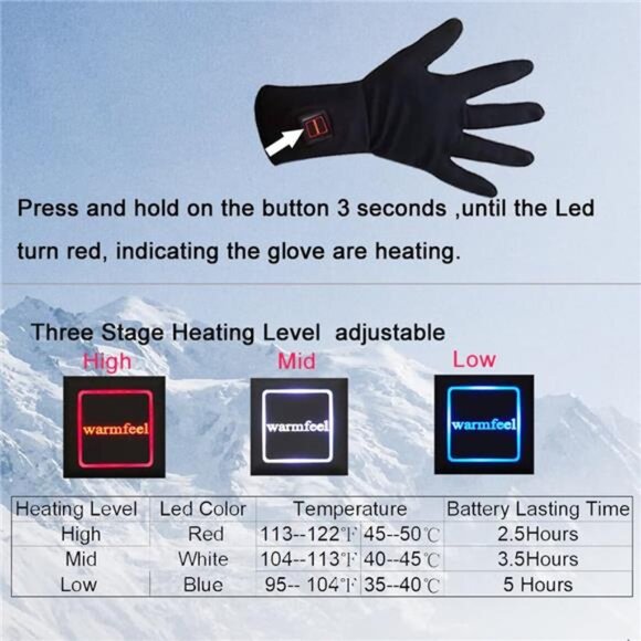 Rechargeable Battery Electric Heated Gloves for Arthritis Hands, Ultrathin Hand - Picture 5 of 7